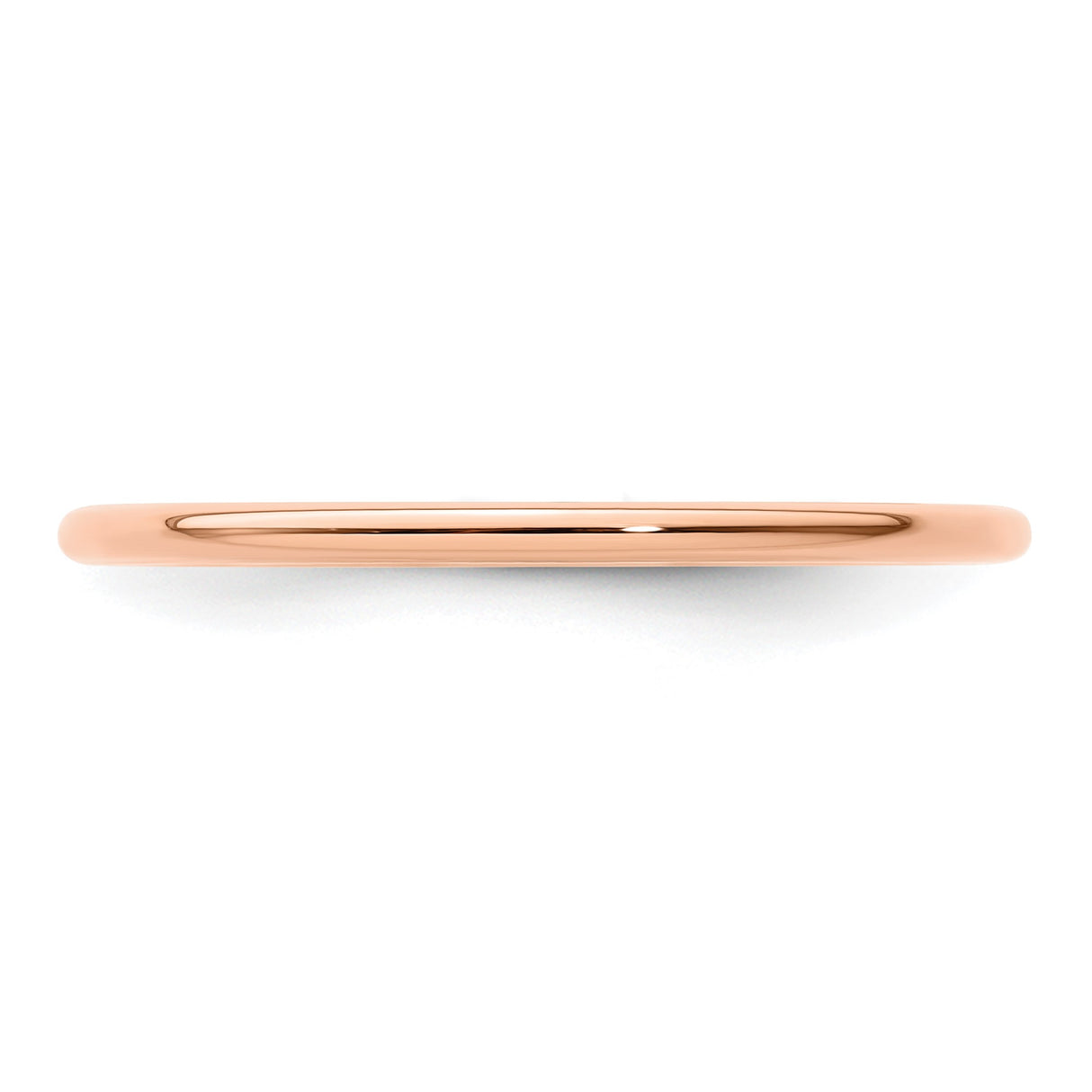 14k Rose Gold Domed wedding band ring detail view