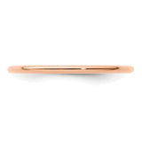 14k Rose Gold Domed wedding band ring detail view