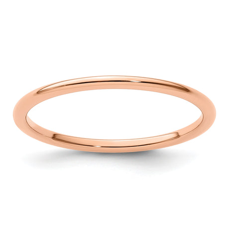 14k Rose Gold Domed wedding band ring