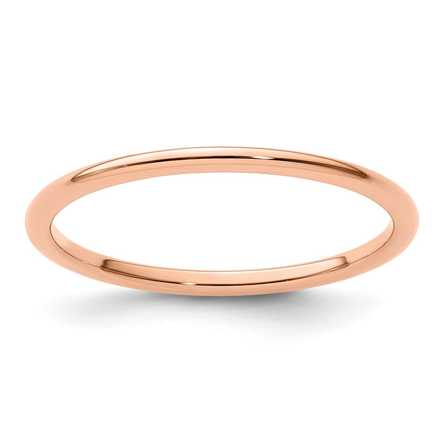 14k Rose Gold Domed wedding band ring