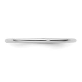 14k White Gold Domed wedding band ring detail view