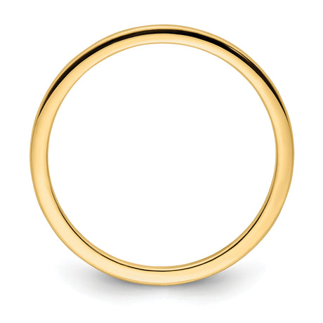 14k Yellow Gold Domed wedding band ring alternate angle