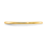 14k Yellow Gold Domed wedding band ring detail view