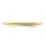 14k Yellow Gold Domed wedding band ring detail view
