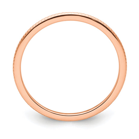 14k Rose Gold wedding band ring alternate angle