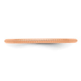 14k Rose Gold wedding band ring detail view