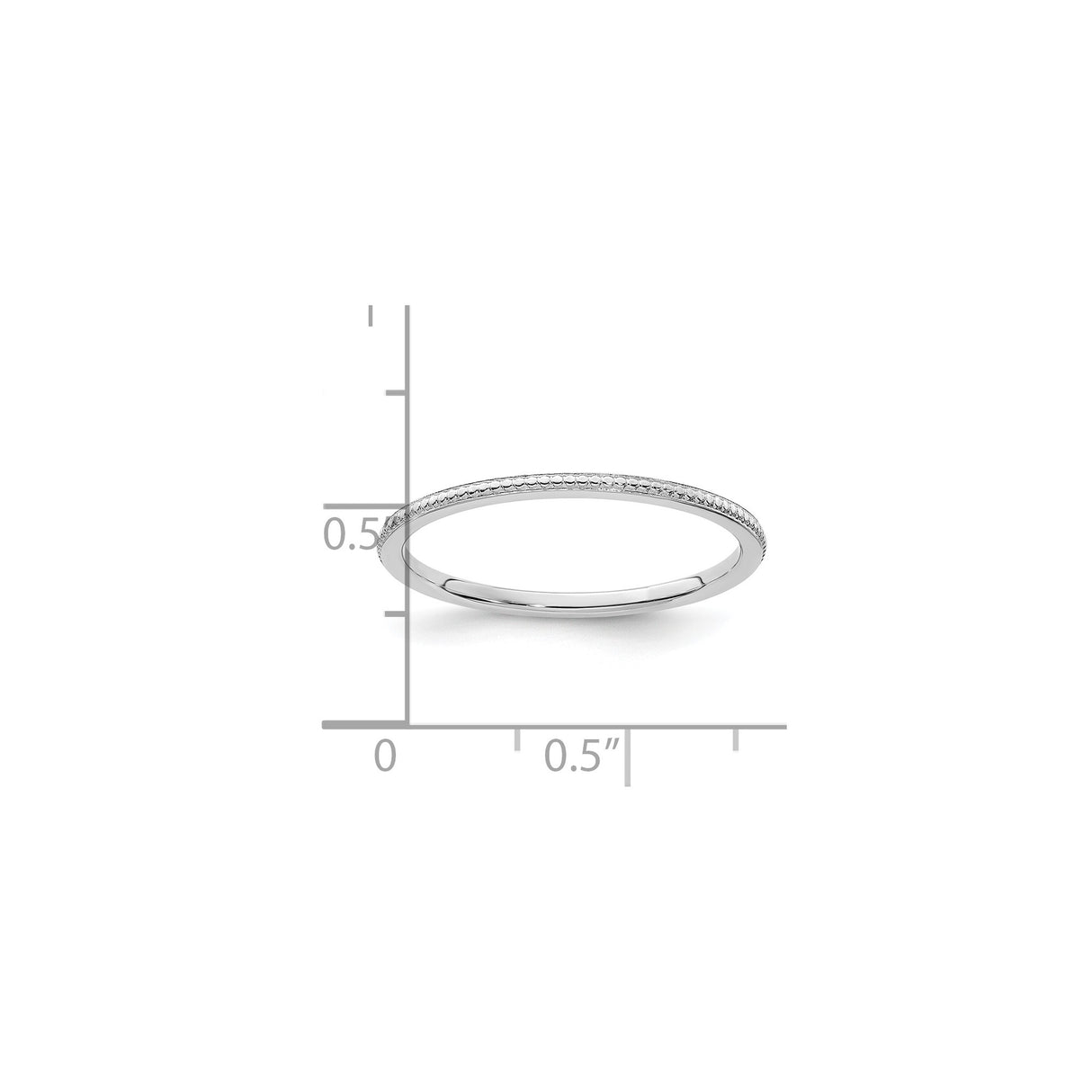 14k White Gold wedding band ring shown for scale