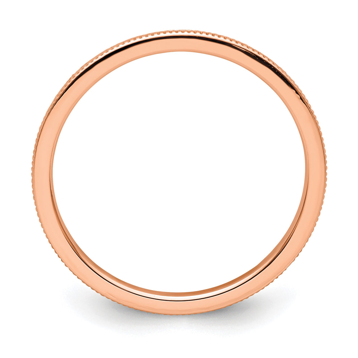 14k Rose Gold Milgrain wedding band ring alternate angle