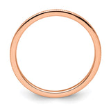 14k Rose Gold Milgrain wedding band ring alternate angle