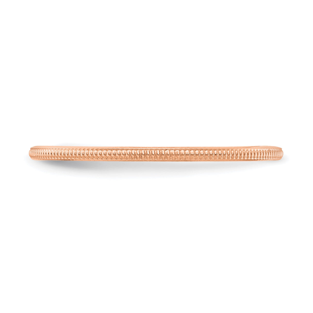 14k Rose Gold Milgrain wedding band ring detail view