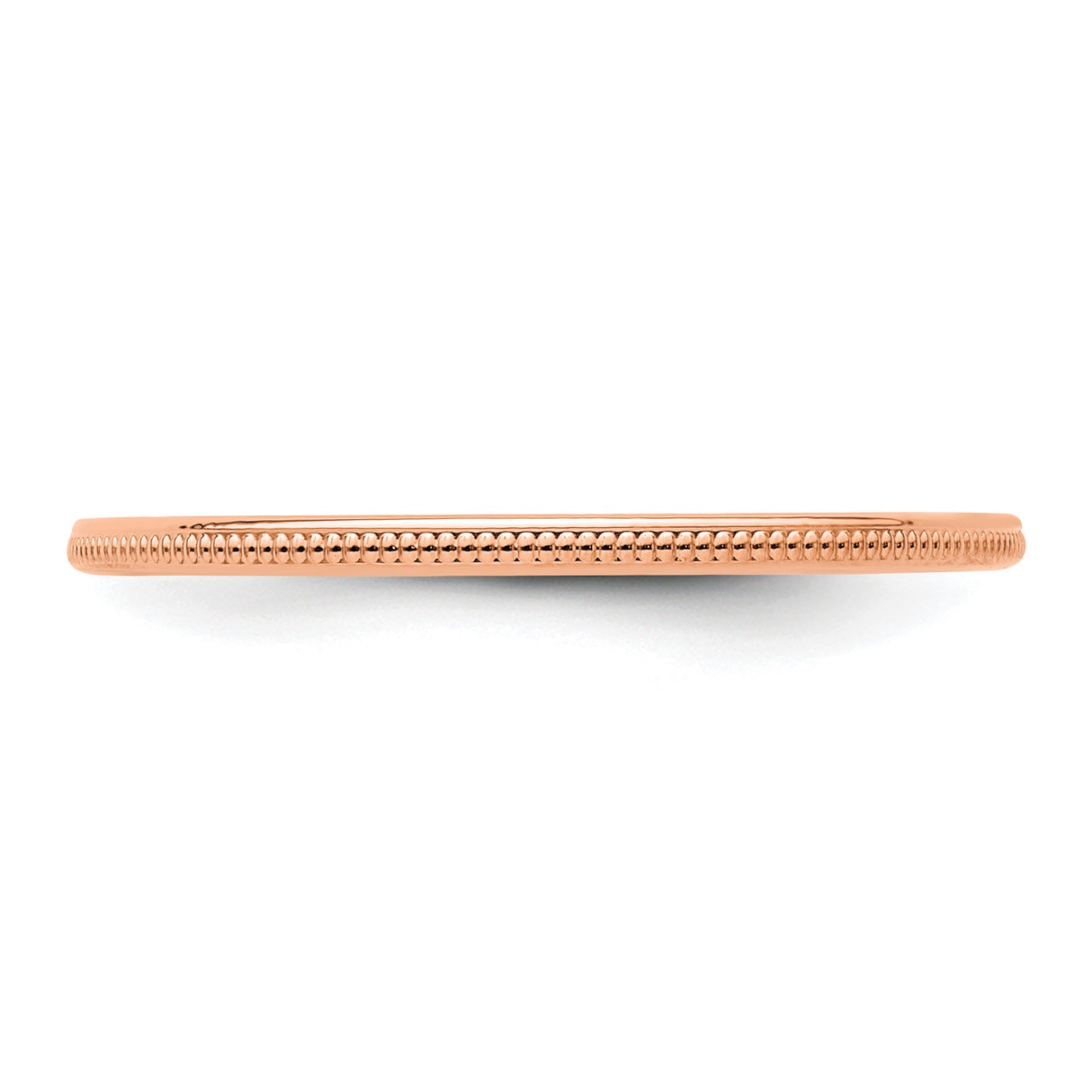 14k Rose Gold Milgrain wedding band ring detail view