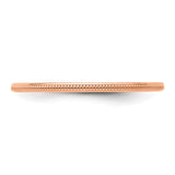 14k Rose Gold Milgrain wedding band ring detail view
