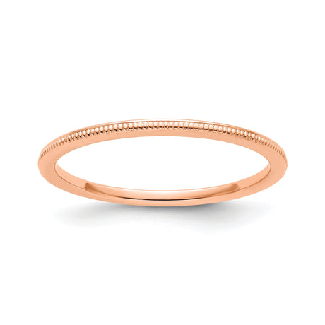 14k Rose Gold Milgrain wedding band ring