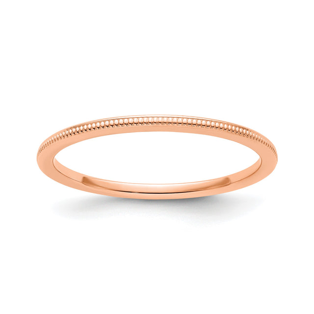 14k Rose Gold Milgrain wedding band ring