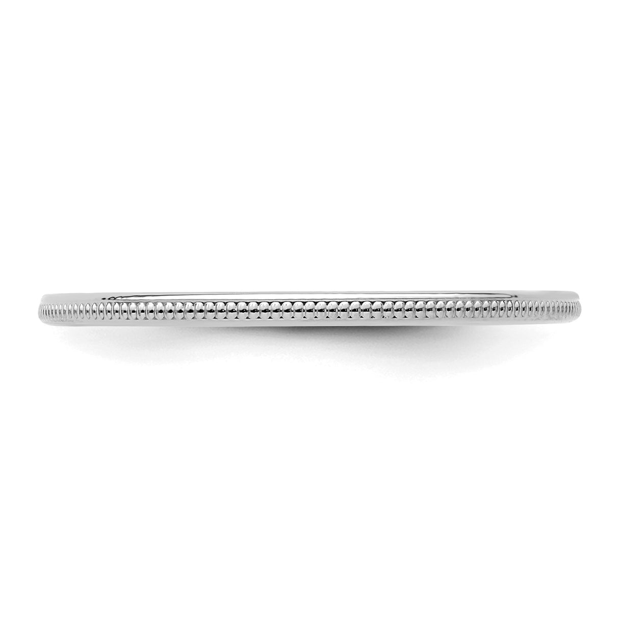 14k White Gold Milgrain wedding band ring detail view