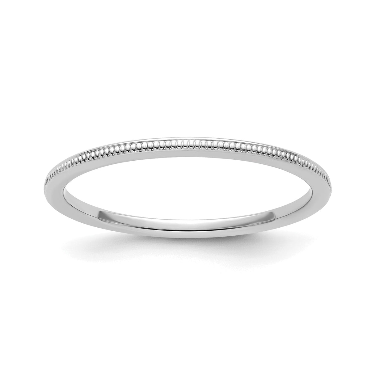 14k White Gold Milgrain wedding band ring