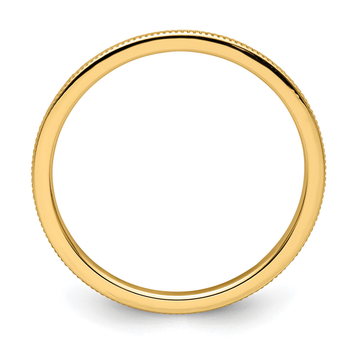 14k Yellow Gold Milgrain wedding band ring alternate angle