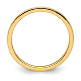 14k Yellow Gold Milgrain wedding band ring alternate angle