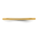 14k Yellow Gold Milgrain wedding band ring detail view