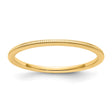 14k Yellow Gold Milgrain wedding band ring