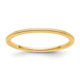 14k Yellow Gold Milgrain wedding band ring