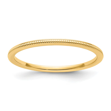 14k Yellow Gold Milgrain wedding band ring