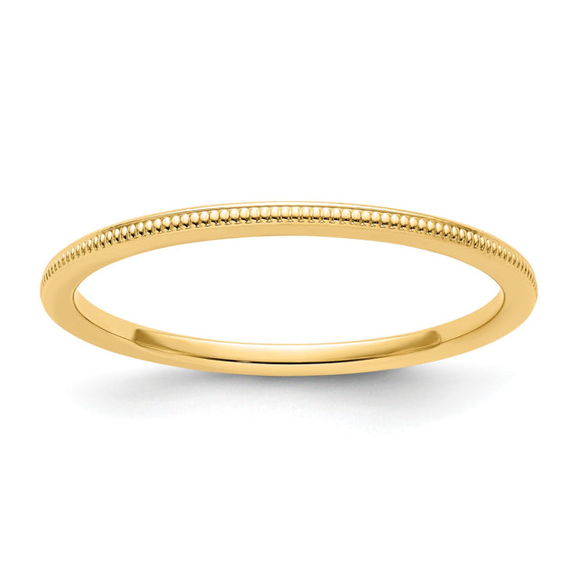 14k Yellow Gold Milgrain wedding band ring