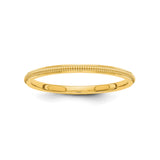 14k Yellow Gold Milgrain wedding band ring