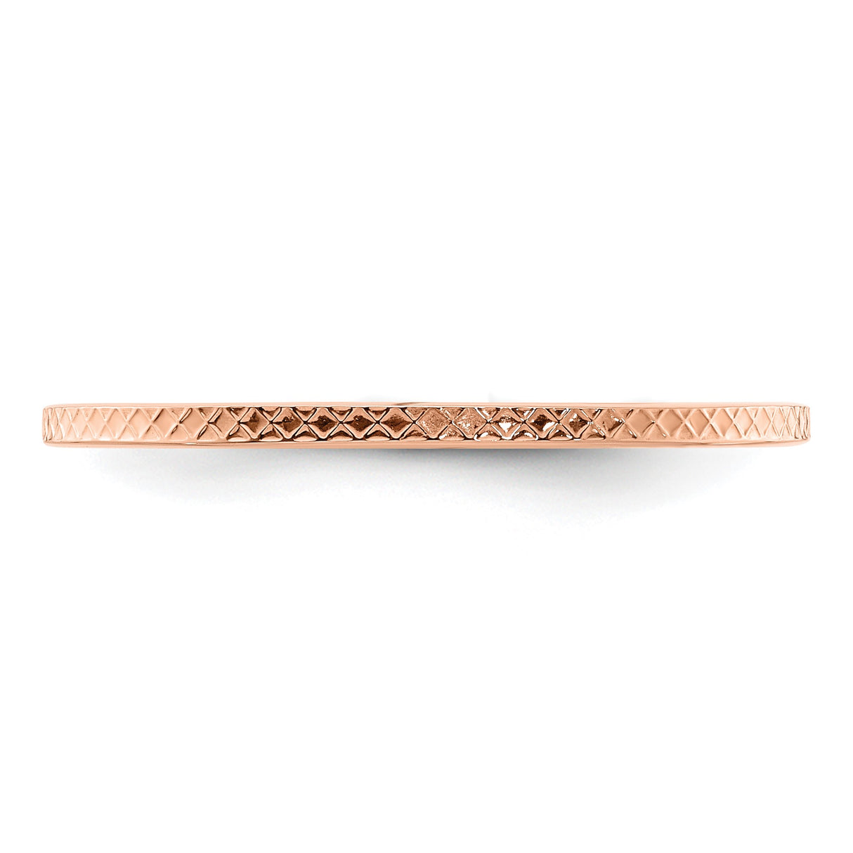 14k Rose Gold wedding band ring detail view