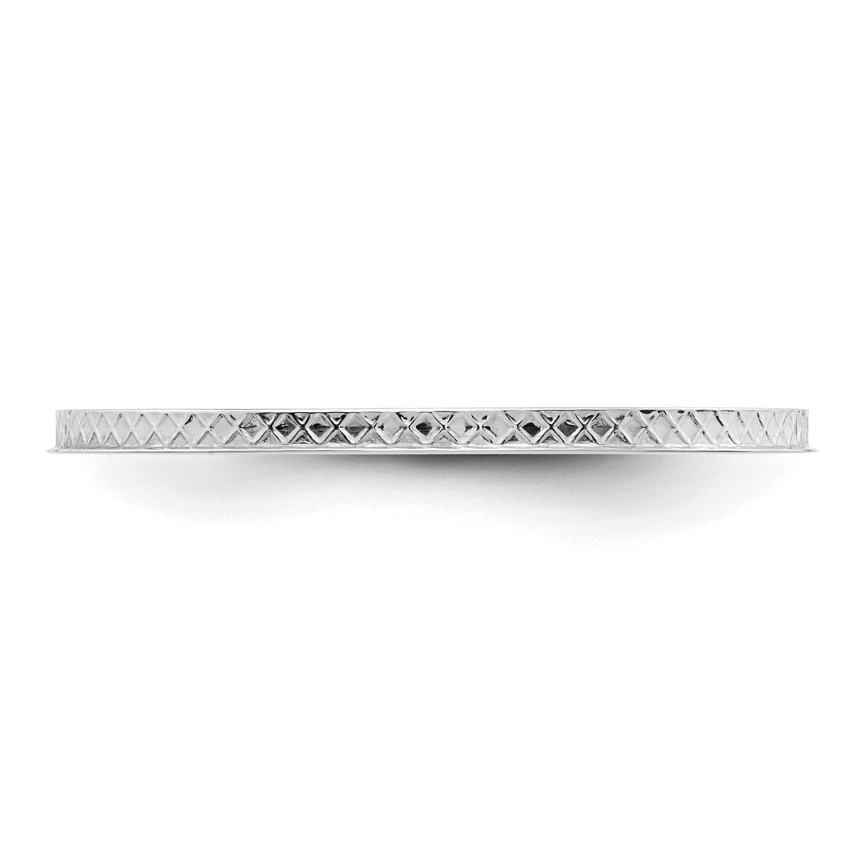 14k White Gold wedding band ring detail view