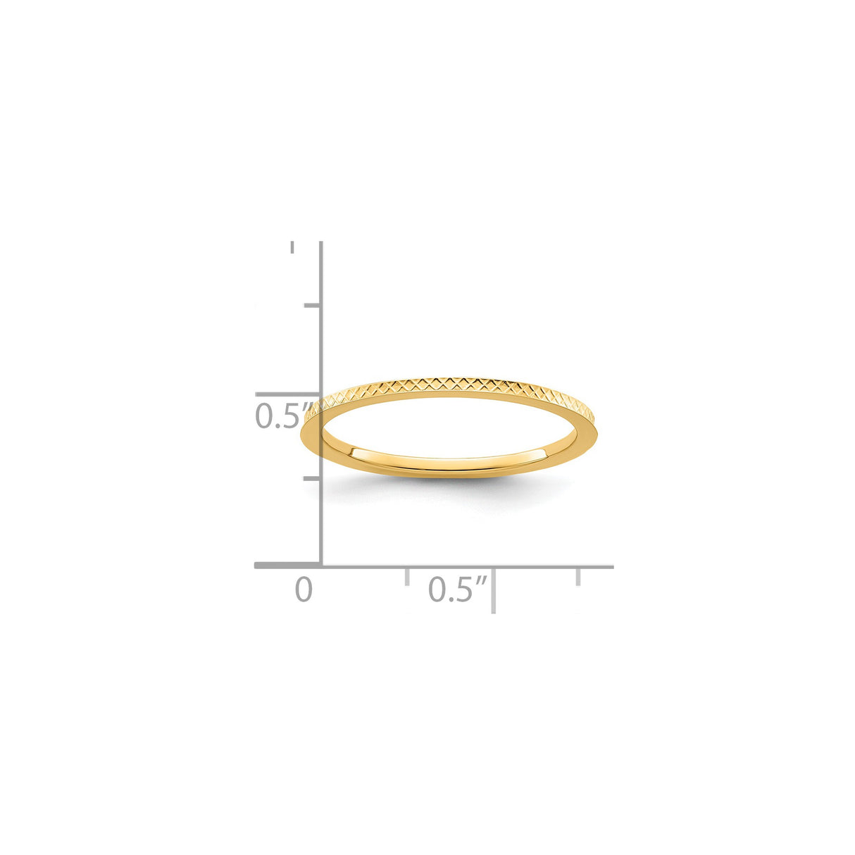 14k Yellow Gold wedding band ring shown for scale