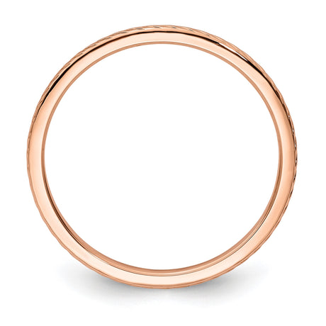 14k Rose Gold wedding band ring alternate angle