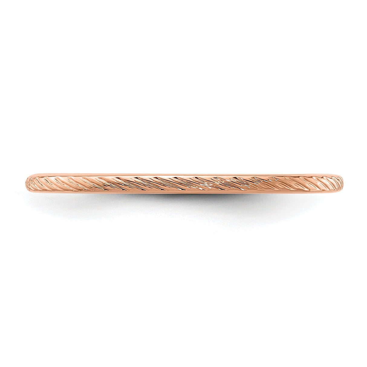 14k Rose Gold wedding band ring detail view