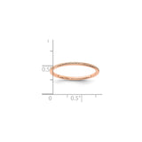 14k Rose Gold wedding band ring shown for scale