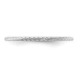 14k White Gold wedding band ring detail view