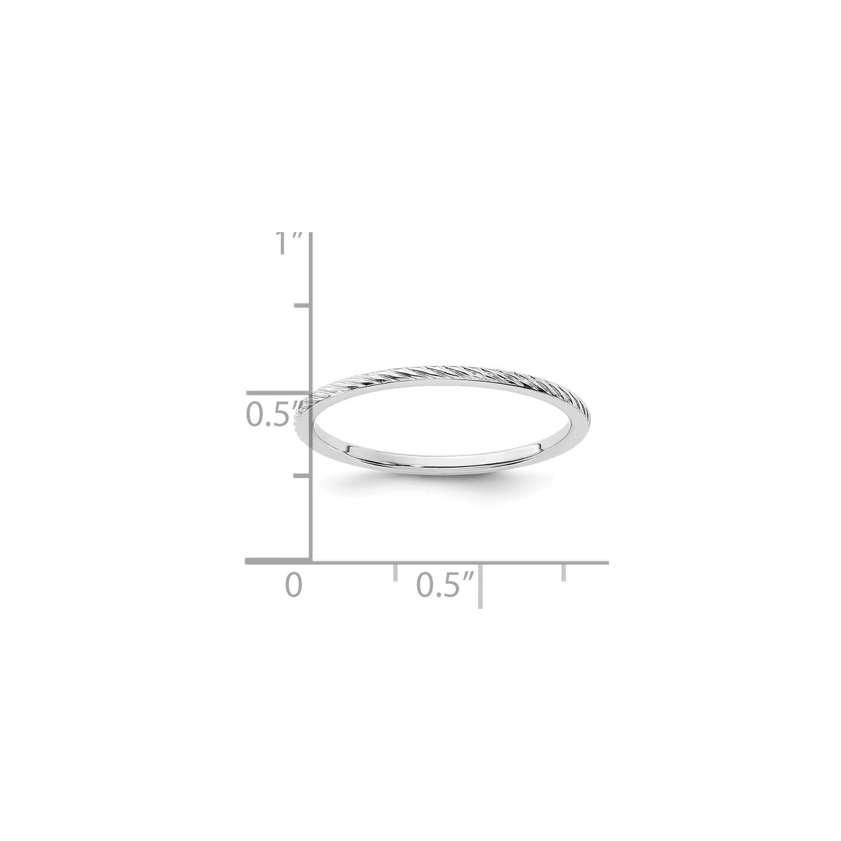 14k White Gold wedding band ring shown for scale