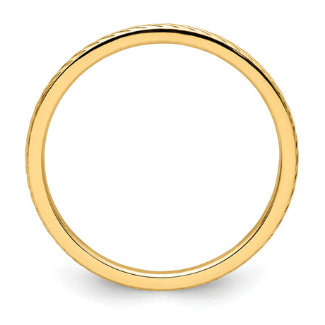 14k Yellow Gold wedding band ring alternate angle