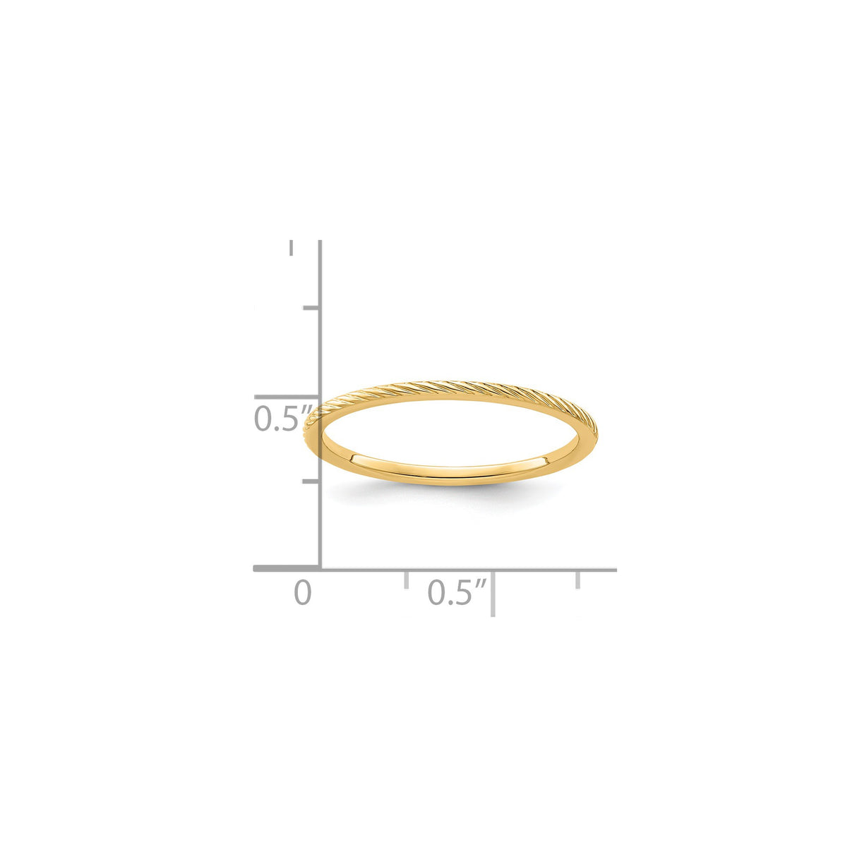 14k Yellow Gold wedding band ring shown for scale