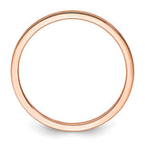 14k Rose Gold Satin, Flat wedding band ring alternate angle
