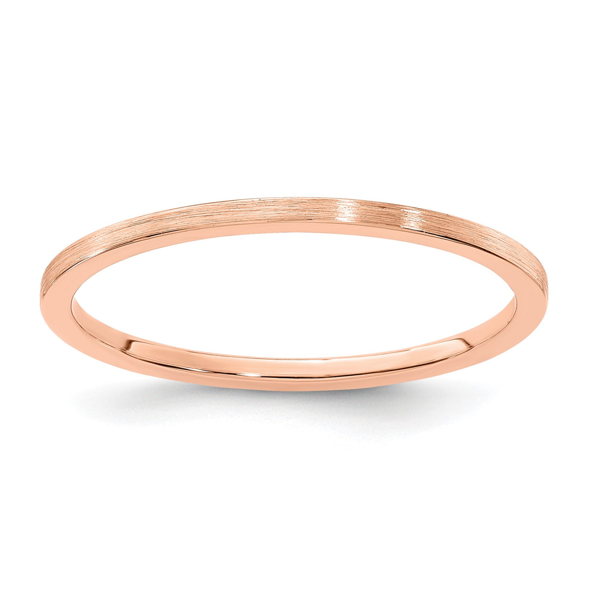 14k Rose Gold Satin, Flat wedding band ring