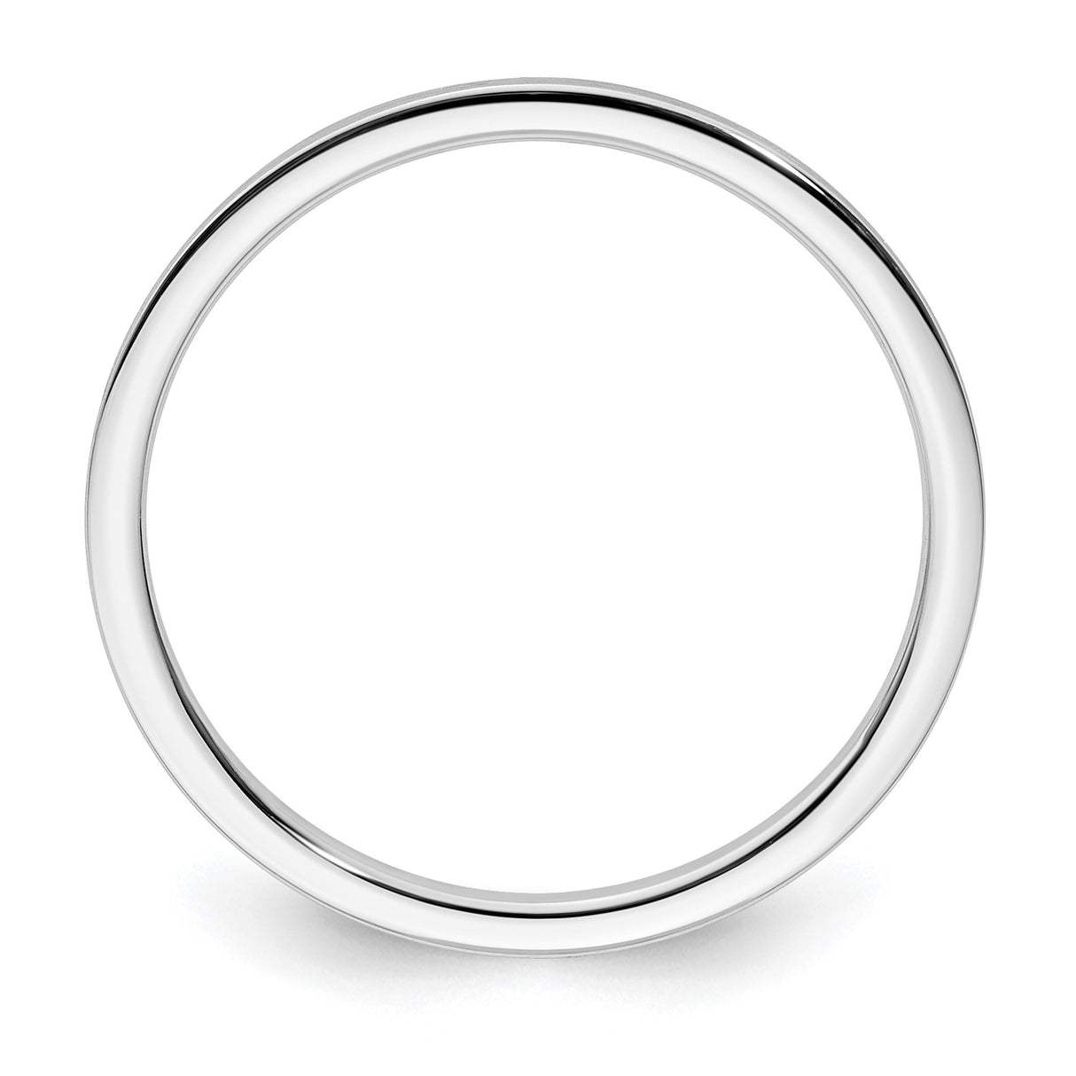 14k White Gold Satin, Flat wedding band ring alternate angle
