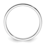 14k White Gold Satin, Flat wedding band ring alternate angle