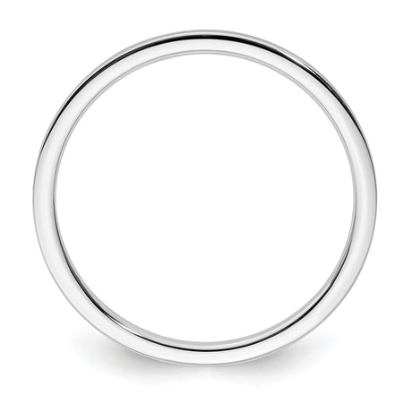 14k White Gold Satin, Flat wedding band ring alternate angle
