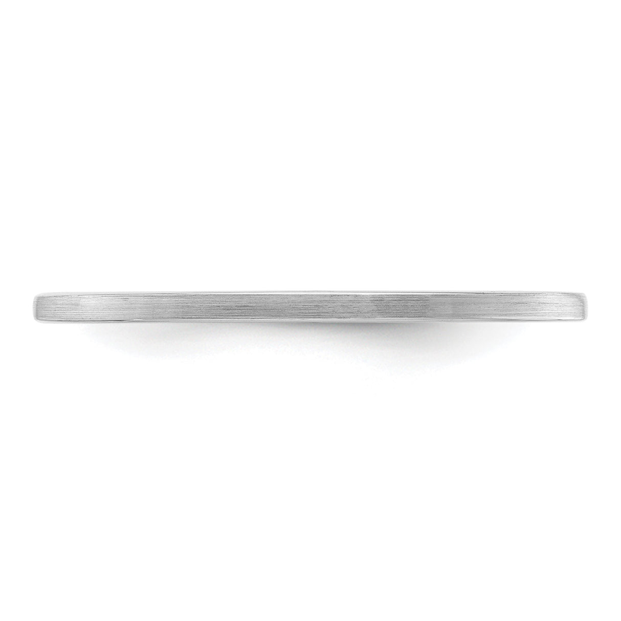 14k White Gold Satin, Flat wedding band ring detail view