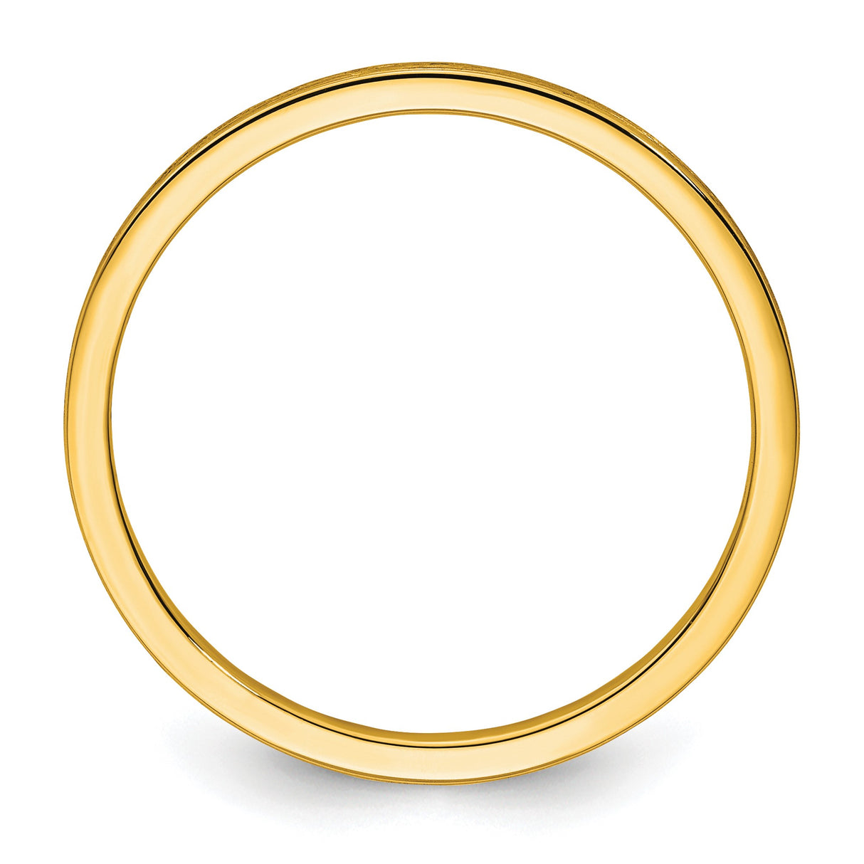 14k Yellow Gold Satin, Flat wedding band ring alternate angle