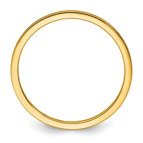 14k Yellow Gold Satin, Flat wedding band ring alternate angle