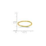 14k Yellow Gold Satin, Flat wedding band ring shown for scale