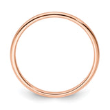 14k Rose Gold Satin, Domed wedding band ring alternate angle