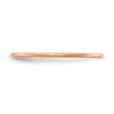 14k Rose Gold Satin, Domed wedding band ring detail view