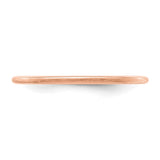 14k Rose Gold Satin, Domed wedding band ring detail view